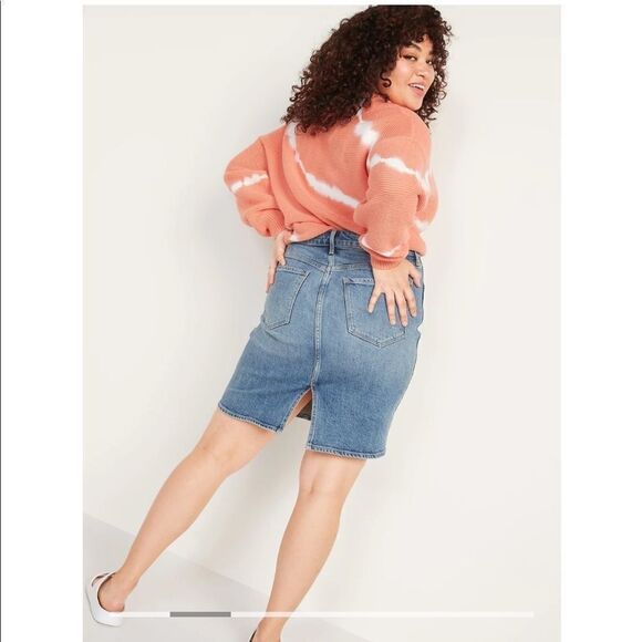 Old Navy Women’s Extra High Waisted Jean Skirt Size 4 - Picture 2 of 13